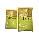 Two bags of Vets Choice wood cat litter on a white background