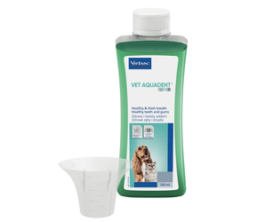 Virbac Vet Aquadent 250ml bottle on a white background.