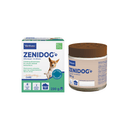 Zenidog product packaging including a jar and box on a white background