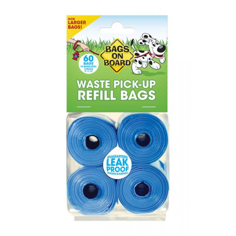 Bags on board - blue dog poo bags
