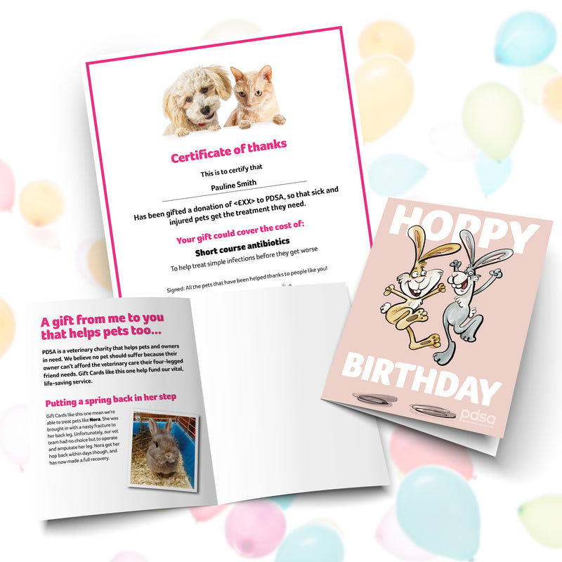 Hoppy Birthday Card and Certificate