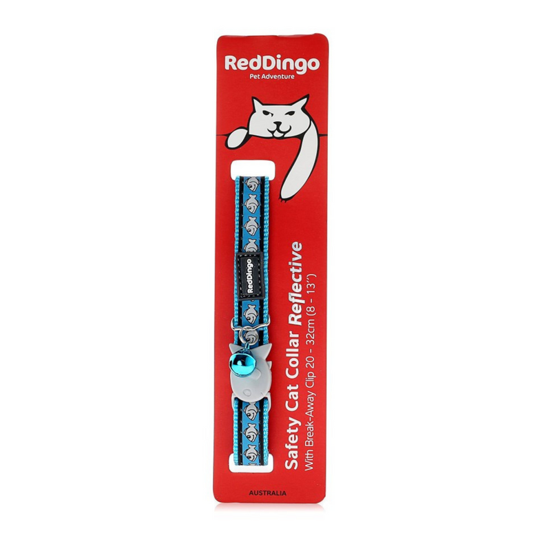 Red Dingo Reflective Cat Collar - Turquoise