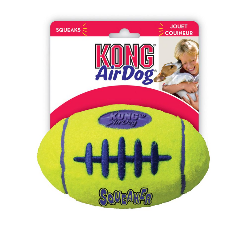 Kong Airdog Squeaker Football Yellow