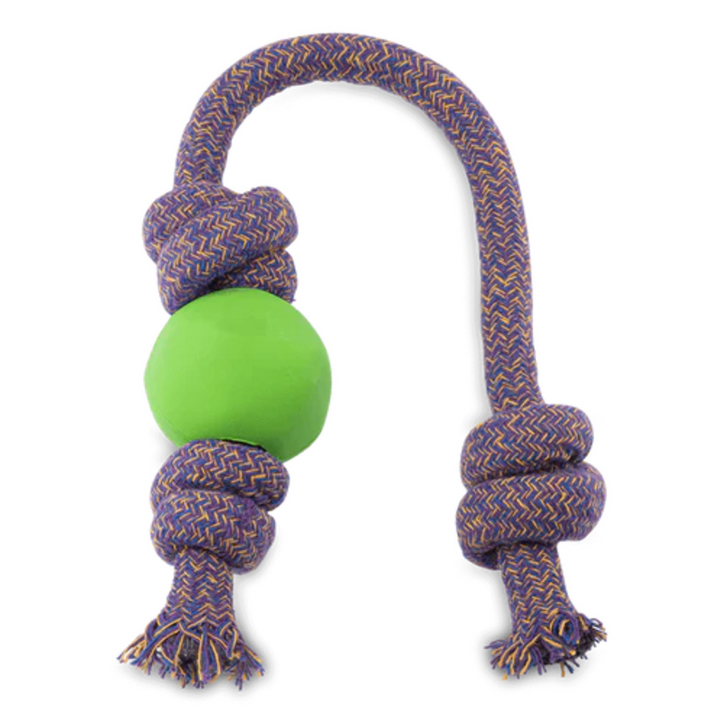 Beco Natural Rubber Ball on Rope Dog Toy Large - Green