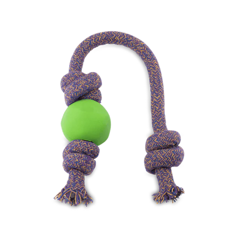 Beco Natural Rubber Ball on Rope Dog Toy Small - Green