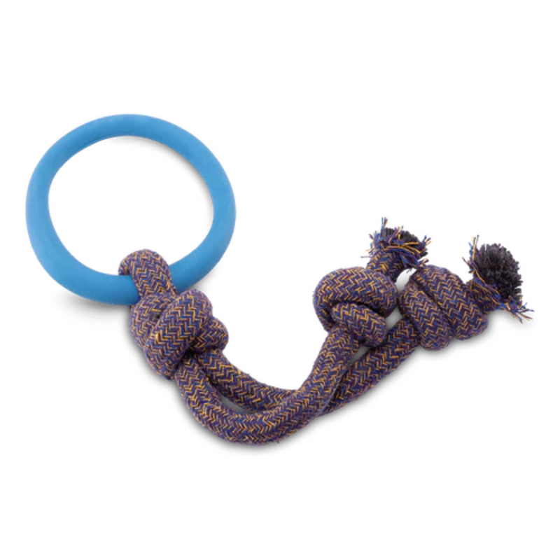 Beco Rubber Hoop on Rope Toy - Blue