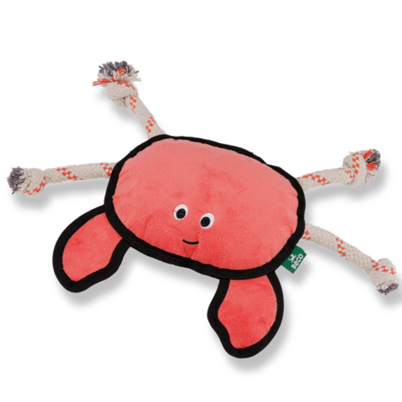 Beco Rough & Tough Recycled Dog Toy - Crab