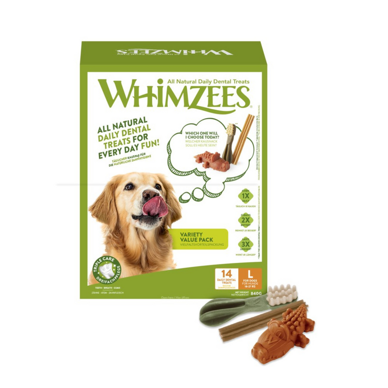 Whimzees Variety Value Pack - Dog Chew Treats for Large Dogs