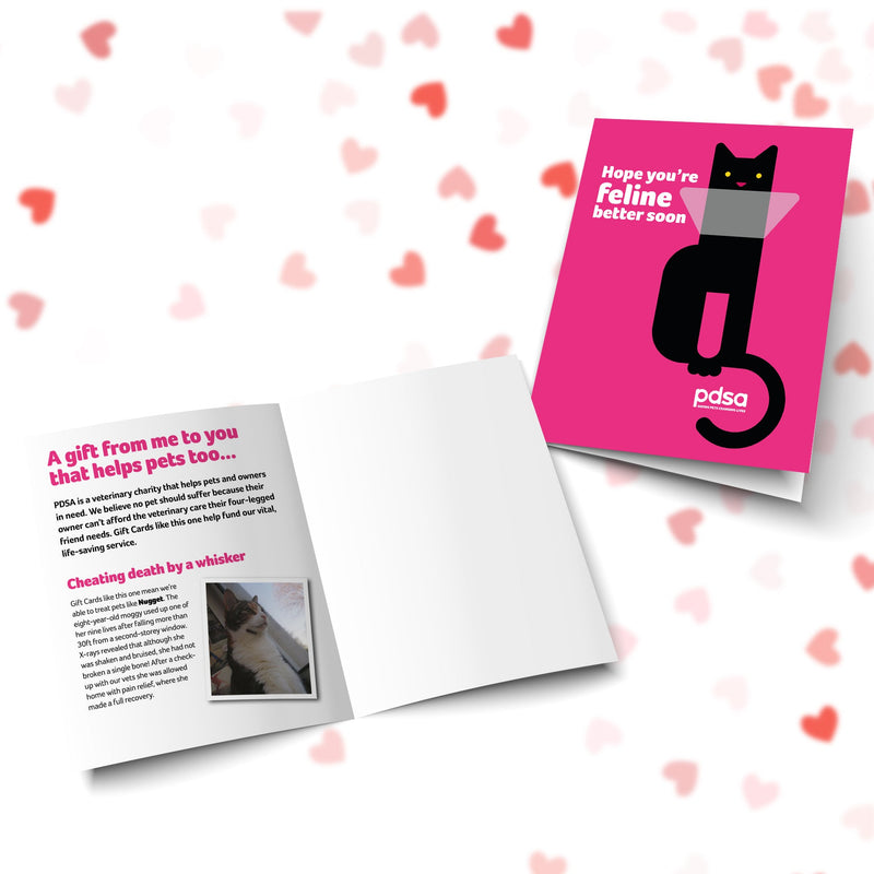 Feline Better Soon Card Open
