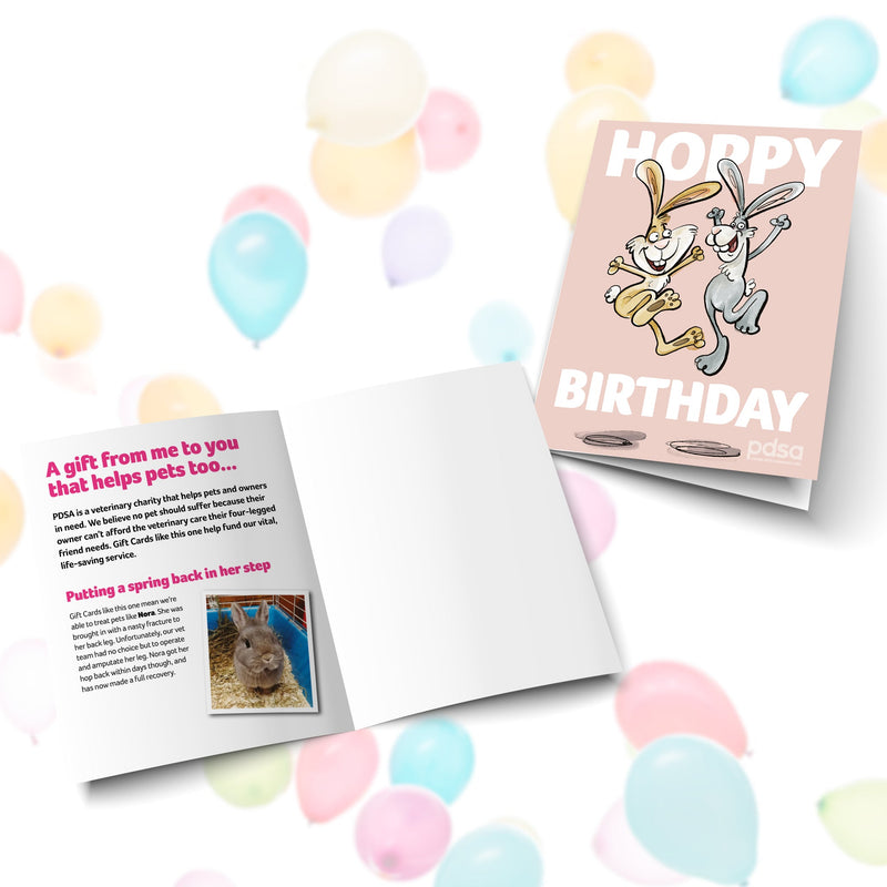 Hoppy Birthday Card Open