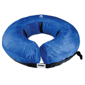 Blue inflatable dog recovery cone