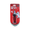 Mikki pet nail clipper packaging with a red background and clear window